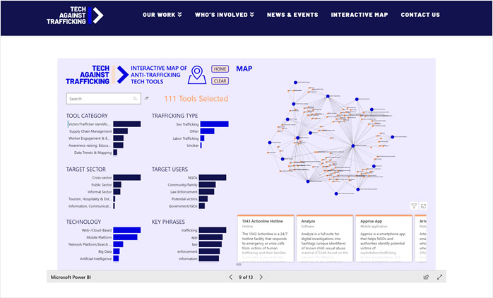 Screenshot of TAT's tech tool interactive map.